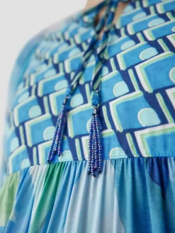 LCMT Kleider*Damen Kleid blau gemustert