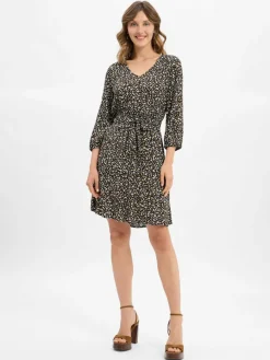 zero Kleider*Damen Kleid schwarz mehrfarbig gemustert