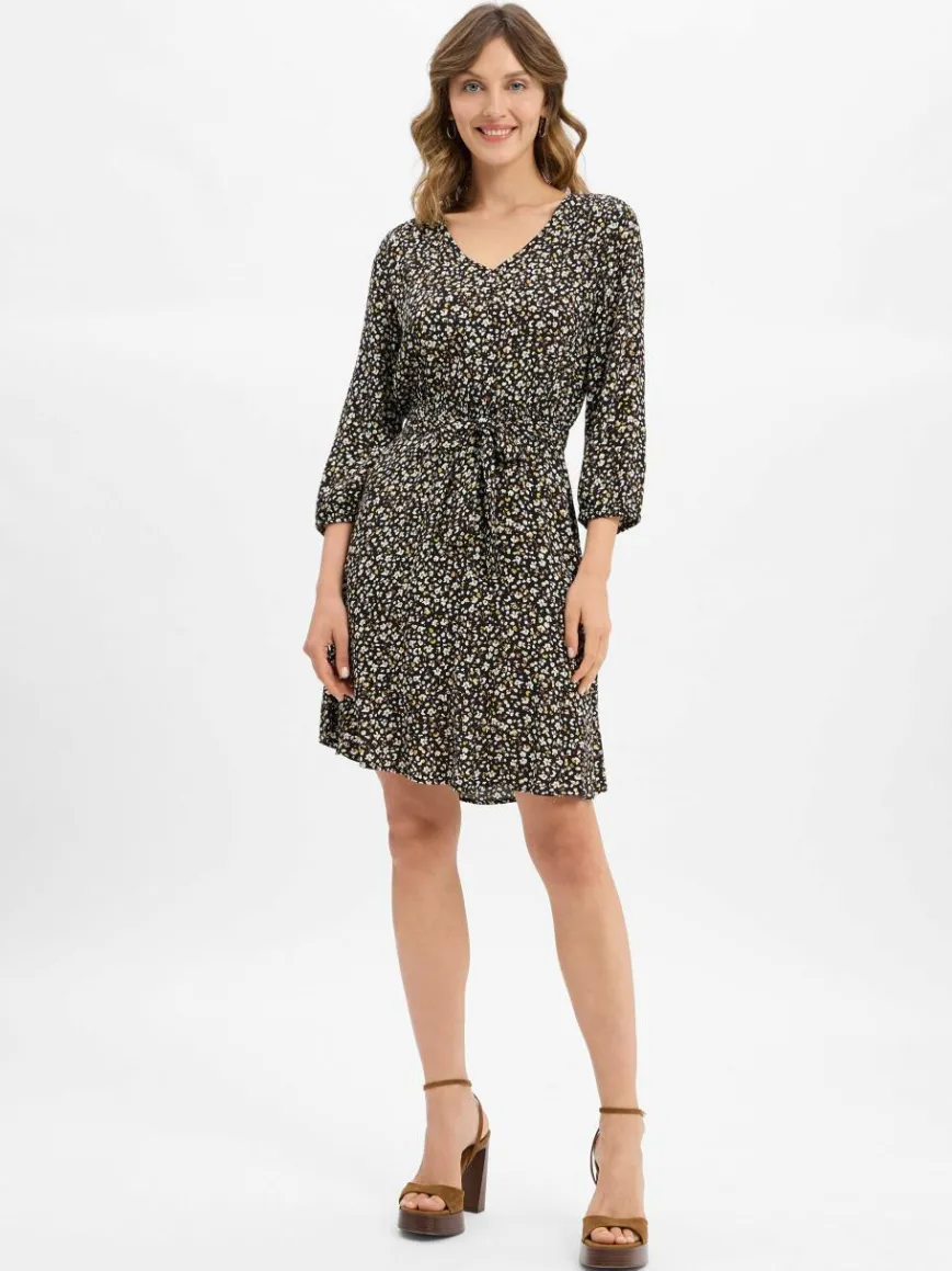 zero Kleider*Damen Kleid schwarz mehrfarbig gemustert