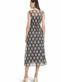 Cartoon Kleider*Damen Kleid schwarz beige gemustert