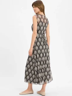 Cartoon Kleider*Damen Kleid schwarz beige gemustert