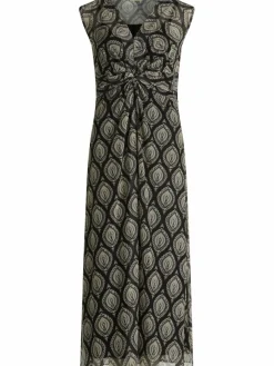 Cartoon Kleider*Damen Kleid schwarz beige gemustert