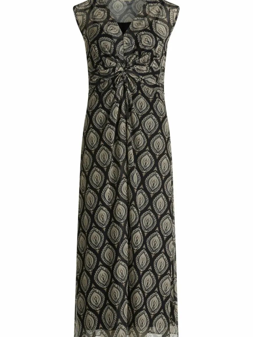 Cartoon Kleider*Damen Kleid schwarz beige gemustert