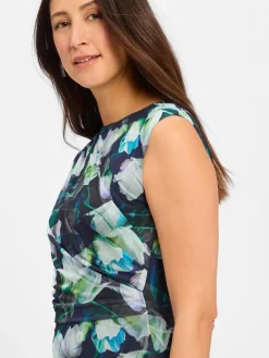 Swing Kleider*Damen Kleid marine mehrfarbig gemustert