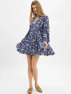 Polo Ralph Lauren Kleider*Damen Kleid marine ecru gemustert