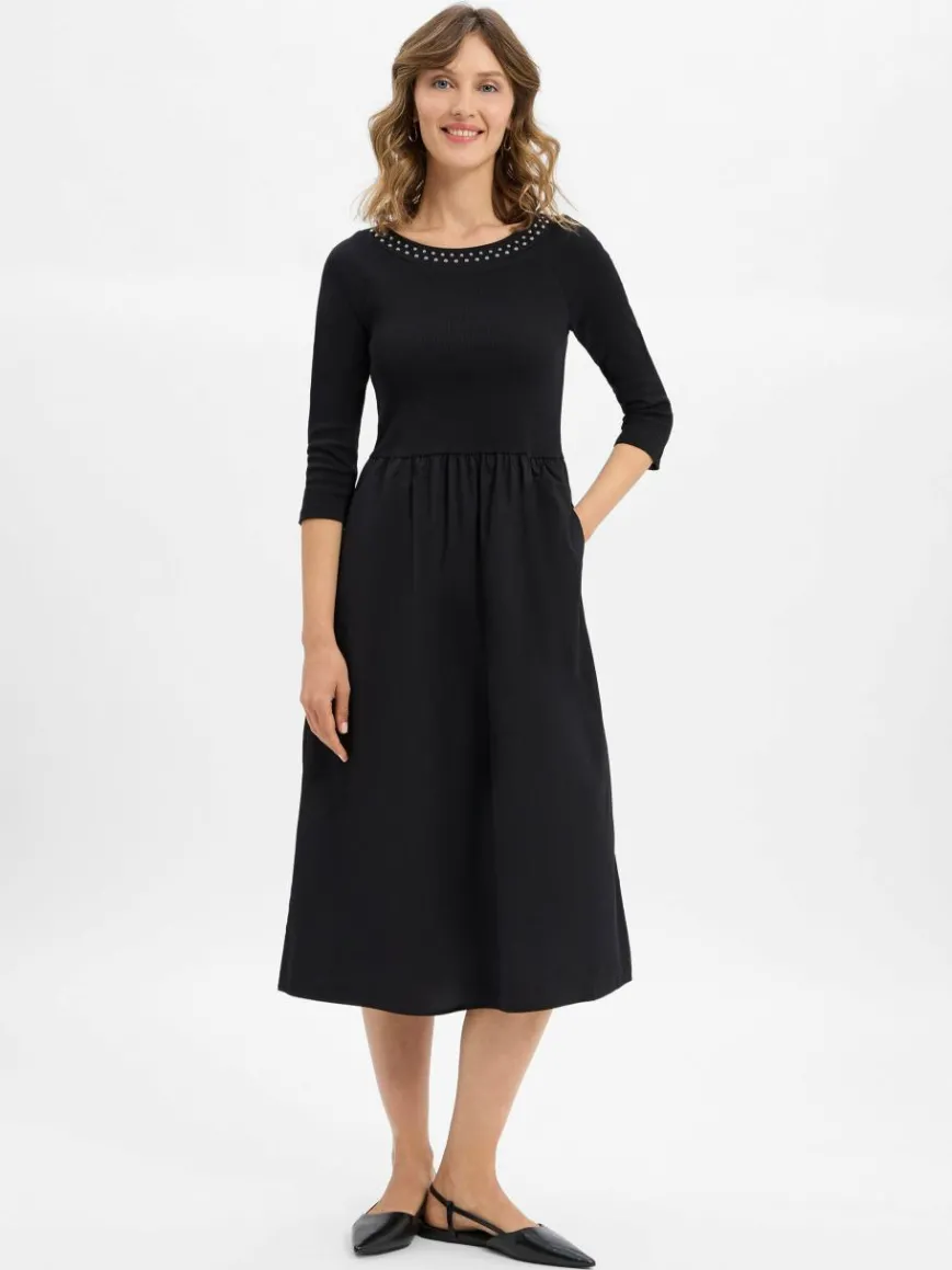 zero Kleider*Damen Kleid schwarz uni