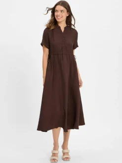 More & More Kleider*Damen Kleid schoko uni