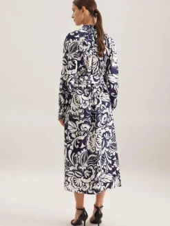 Seidensticker Kleider*Damen Kleid - Druck blau bedruckt