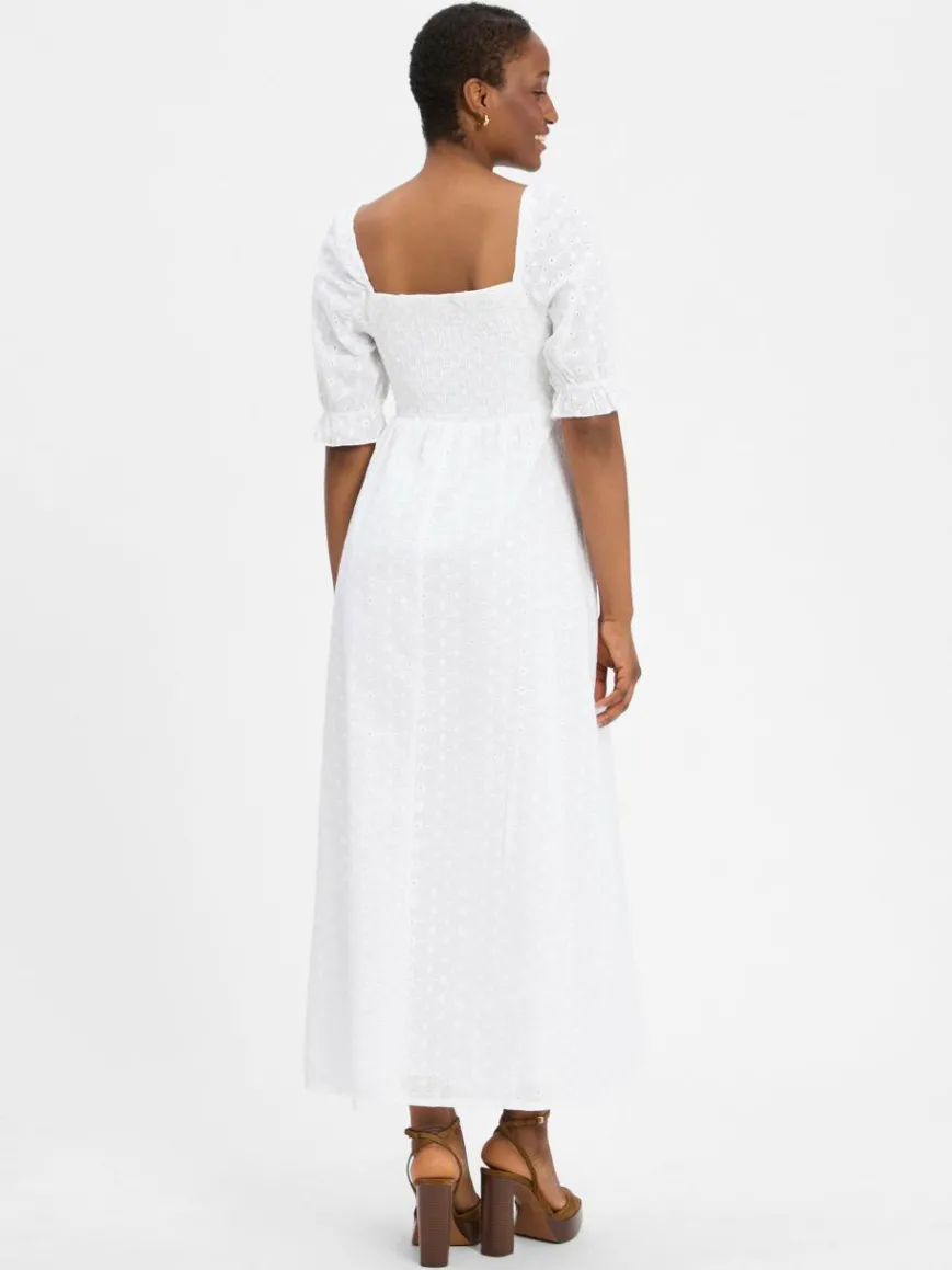 Noisy May Kleider*Damen Kleid - NMSommer weiß uni