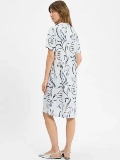 soyaconcept® Kleider*Damen Kleid - SC-Sabira 3 hellblau marine gemustert