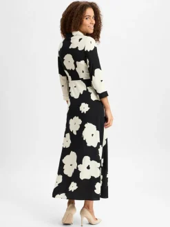 Y.A.S Kleider*Damen Kleid - YASSavanna schwarz ecru gemustert