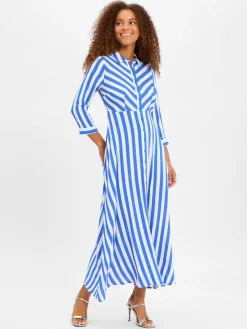 Y.A.S Kleider*Damen Kleid - YASSavanna blau weiß gestreift