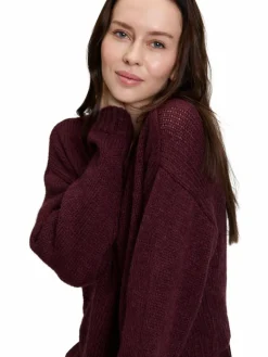 Robe Légère Kleider*Damen Kleid-Pullover-Set mit Mohair-Anteil bordeaux uni