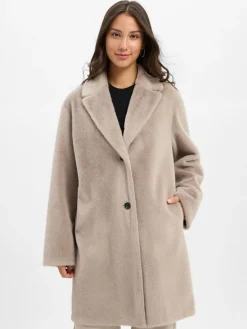 Rofa Jacken & Westen*Damen Kunstfelljacke taupe uni