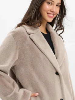 Rofa Jacken & Westen*Damen Kunstfelljacke taupe uni