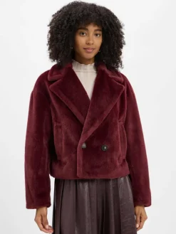 Marc Cain Collections Jacken & Westen*Damen Kunstfelljacke bordeaux uni