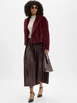 Marc Cain Collections Jacken & Westen*Damen Kunstfelljacke bordeaux uni