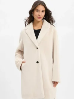 Rofa Jacken & Westen*Damen Kunstfelljacke ecru uni