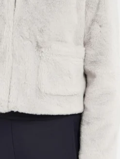 Marie Lund Jacken & Westen*Damen Kunstfelljacke hellgrau uni