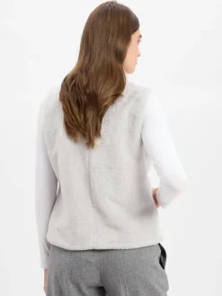 Marie Lund Jacken & Westen*Damen Kunstfellweste hellgrau uni