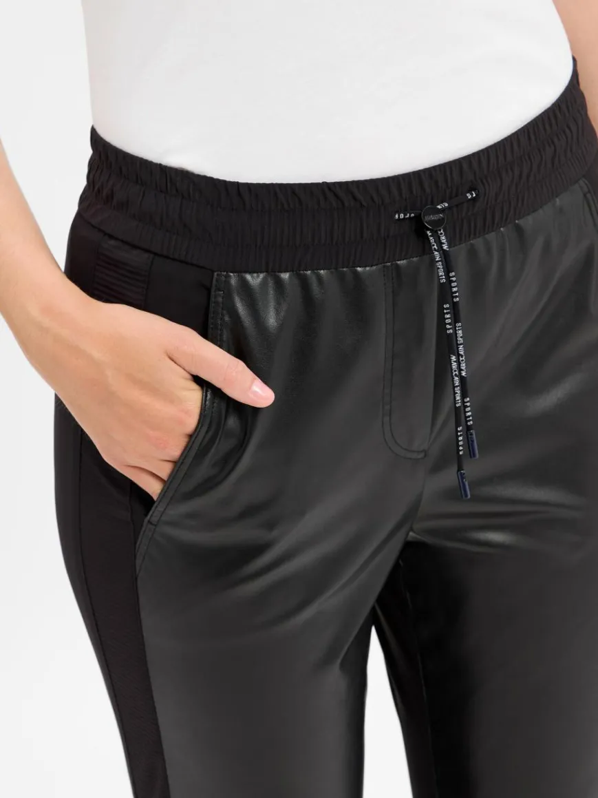 Marc Cain Sports Hosen*Damen Kunstlederhose - Rhodos schwarz uni