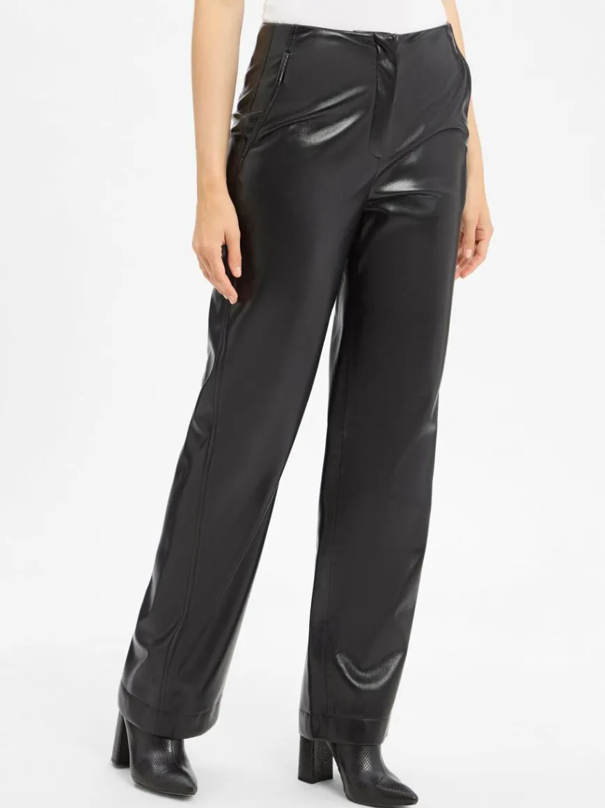 BOSS Hosen*Damen Kunstlederhose - Timiras schwarz uni