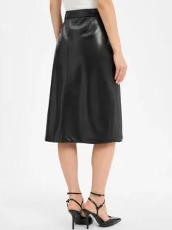 BOSS Röcke*Damen Kunstleder-Wickelrock - Vinny schwarz uni