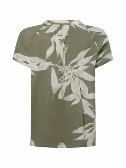 Marc O'Polo Blusen*Damen Kurzarmbluse oliv grau gemustert