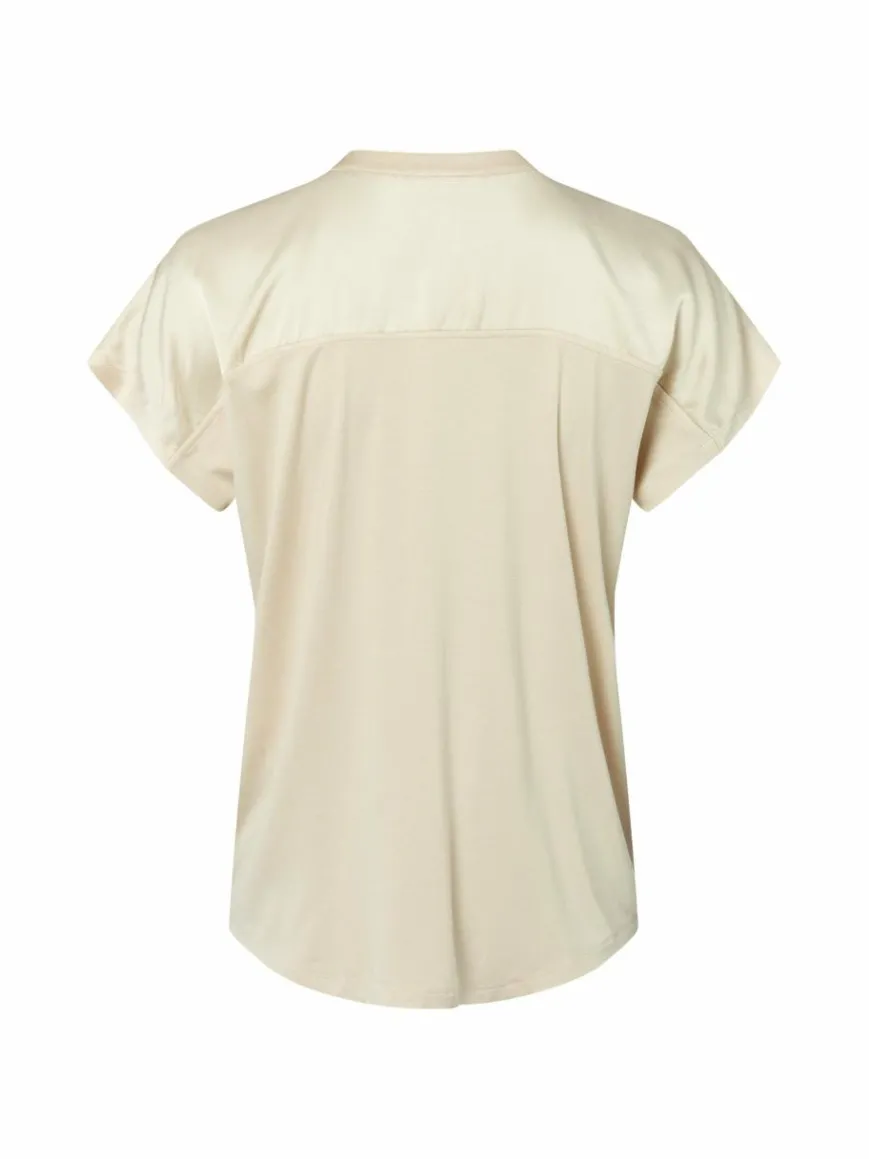 Someday Blusen*Damen Kurzarmbluse - Koralie sand uni