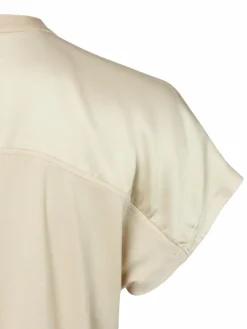 Someday Blusen*Damen Kurzarmbluse - Koralie sand uni