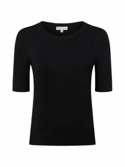 Marie Lund Pullover & Strickjacken|Shirts & Tops*Damen Kurzarmpullover schwarz uni