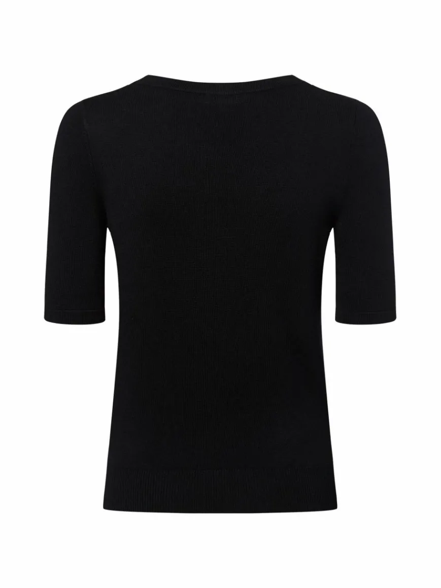 Marie Lund Pullover & Strickjacken|Shirts & Tops*Damen Kurzarmpullover schwarz uni