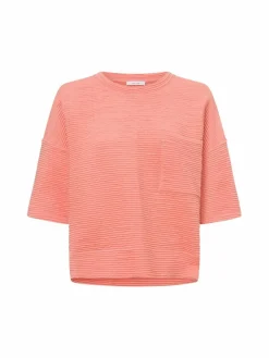 Opus Sweatshirts & Sweatjacken*Damen Kurzarmpullover - Gandro aprikot strukturiert