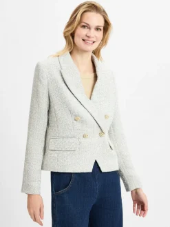 Marie Lund Collection Blazer*Damen Kurzblazer ecru meliert