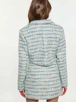 Faina Blazer*Damen Kurzblazer blau gemustert