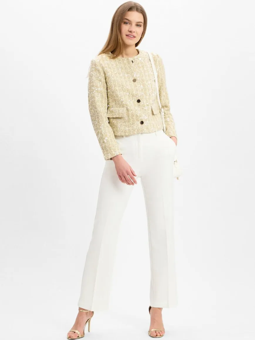 zero Blazer*Damen Kurzblazer gold strukturiert