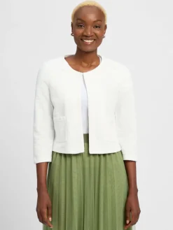 More & More Blazer*Damen Kurzblazer weiß strukturiert
