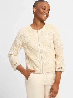 comma Blazer*Damen Kurzblazer sand strukturiert