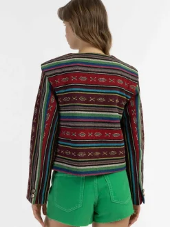 IZIA Blazer*Damen Kurze Blazerjacke schwarz gemustert