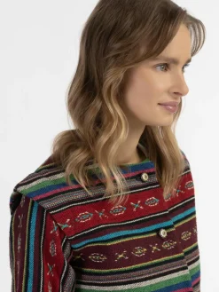 IZIA Blazer*Damen Kurze Blazerjacke schwarz gemustert