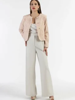 Faina Blazer*Damen Kurze Blazerjacke pink gestreift