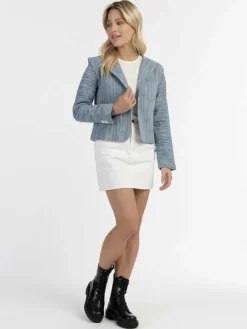Dreimaster Blazer*Damen Kurze Blazerjacke blau gestreift