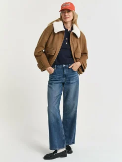 Gant Shirts & Tops*Damen Langarm-Poloshirt marine uni