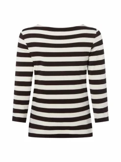 More & More Shirts & Tops*Damen Langarmshirt ecru schoko gestreift