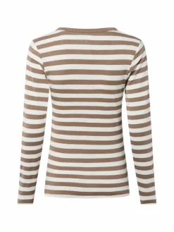 brookshire Shirts & Tops*Damen Langarmshirt melange ecru gestreift