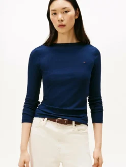 Tommy Hilfiger Shirts & Tops*Damen Langarmshirt marine uni