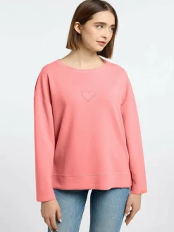 Frieda & Freddies Sweatshirts & Sweatjacken*Damen Langarmshirt koralle uni