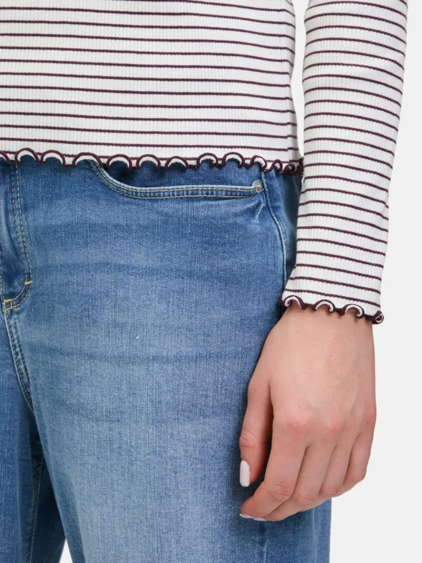 Cartoon Shirts & Tops*Damen Langarm-Shirt mehrfarbig gestreift