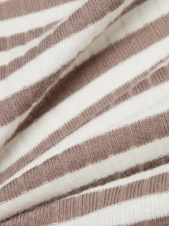 Marie Lund Shirts & Tops*Damen Langarmshirt taupe ecru gestreift