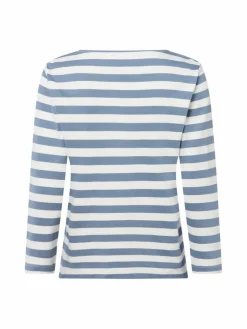 Marie Lund Shirts & Tops*Damen Langarmshirt ecru blau gestreift
